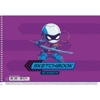 Альбом для малюв. на пруж. 30/100 А4 "Star" УФ-лак №PB-SC-030-8546/Школярик/(9)(81)