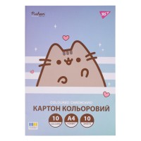 Картон кольор. А4 одностор.10арк./10кольор. Pusheen №955463/Yes/(25)