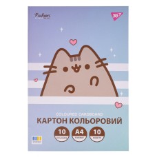 Картон кольор. А4 одностор.10арк./10кольор. Pusheen №955463/Yes/(25)