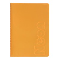 Блокнот А5 80арк. кліт. тв. обкл. "NEON" помаранчевий №BM.24822180-11/Buromax/(6)