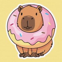 Картини по номерах акрил. для дітей "Солодкий капібара" 30х30см №KHO6742/Ідейка/