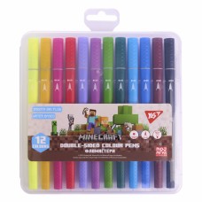 Фломастери двосторонні "Yes" 12кольор. "Minecraft" №650574(12)(72)