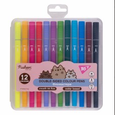 Фломастери двосторонні "Yes" 12кольор. "Pusheen" №650573(12)(72)