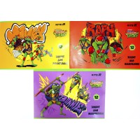 Альбом для малюв. на скобі 12 арк.гібр. лак + УФ лак "Ninja Turtles" №NT25-241/Kite/