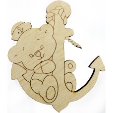 Ведмідь на якорі 7х6 см фанера (5)