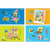 Зошит для малюв.на скобі24/100 А4"SpongeBobSquarePants"УФлак+глітер№SB25-242/Kite/(12)(96)