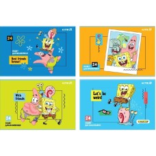 Зошит для малюв.на скобі24/100 А4"SpongeBobSquarePants"УФлак+глітер№SB25-242/Kite/(12)(96)