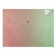 Папка-конверт "Yes" №492291 А4 Fusion на кнопці,рожево-зелена(12)(60)