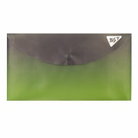 Папка-конверт "Yes" №492296 А6 Fusion на кнопці,сіро-зелена(10)