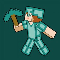 Картини по номерах"Майнкрафт.Алекс в алмазній броні"25х25см,кольор.полотно№955027/Santi/