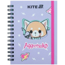 Блокнот пруж. А6 80арк. кліт. вирубка "Aggretsuko" №AR25-229/Kite/(50)