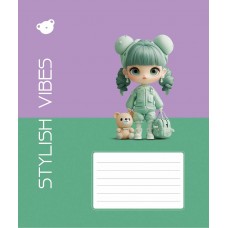 Зошит 12арк. кліт. Школярик "Stylish vibes" ВД-лак №012-3568K(30)(300)