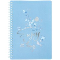 Блокнот пруж. А5 80арк. кліт. пласт. обкл. "Flower Sym 2" №8033-6-A/Axent/(1)(60)