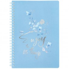 Блокнот пруж. А5 80арк. кліт. пласт. обкл. "Flower Sym 2" №8033-6-A/Axent/(1)(60)