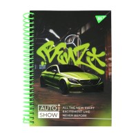 Блокнот пруж. А5 96арк. кліт. Auto show. Mercedes 7БЦ №152019/Yes/(20)(40)