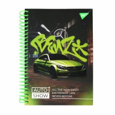 Блокнот пруж. А5 96арк. кліт. Auto show. Mercedes 7БЦ №152019/Yes/(20)(40)