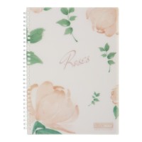 Блокнот пруж. В5 80арк. кліт. пласт. обкл. кораловий "Arabeski" №BM.2586-27/Buromax/(36)