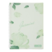 Блокнот пруж. В5 80арк. кліт. пласт. обкл. м'ятний "Arabeski"№BM.2586-38/Buromax/(36)