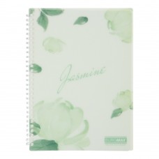 Блокнот пруж. В5 80арк. кліт. пласт. обкл. м'ятний "Arabeski"№BM.2586-38/Buromax/(36)