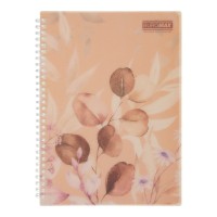 Блокнот пруж. В5 80арк. кліт. пласт. обкл. персиковий "Arabeski" №BM.2586-46/Buromax/(36)