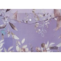 Папка-конверт "Buromax" №BM.3943-48 А4 Arabeski на кнопці,матов. напівпрозор.,сливова(12)