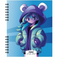 Блокнот пруж. В5 60арк. кліт. пласт. "Maxi" №MX26308(40)