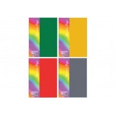 Блокнот пруж. А5 80арк. кліт. пласт. "Веселка" асорті №O20343/Optima/(4)(56)