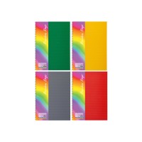 Блокнот пруж. В5 80арк. кліт. пласт. "Веселка" асорті №O20346/Optima/(4)(40)