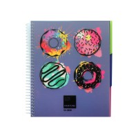 Блокнот пруж. А5 120арк. кліт. пласт. "Panton" з розділ. №O20839/Optima/(24)