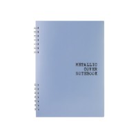 Блокнот пруж. А5 60арк. кліт. пласт. блакитний металік №O25939/Optima/(9)(72)