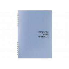 Блокнот пруж. А5 60арк. кліт. пласт. блакитний металік №O25939/Optima/(9)(72)