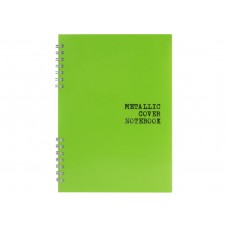 Блокнот пруж. А5 60арк. кліт. пласт. зелений металік №O25940/Optima/(9)(72)