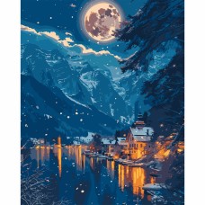 Картини по номерах "Ніч у горах" 40х50см,LED підсвітка №955092/Santi/