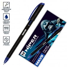 Ручка кульк. масл. "Hiper" №HO-350 Mavr 4км 0,7мм синя(10)(200)