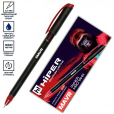 Ручка кульк. масл. "Hiper" №HO-350 Mavr 4км 0,7мм червона(10)
