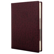 Щоденник А5 Optima датований 2025 Ostrich бордовий O25228-18