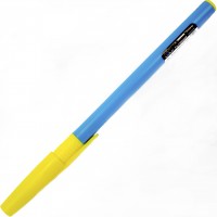 Ручка кульк. масл. "Economix" №E10267 Nation 0,7мм синя, корпус жовто-блакит.