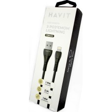 Кабель USB > Lightning Havit HV-CB641C 2.1W 2.1A 1.8м,black