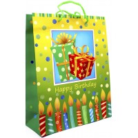 Пакет подарунковий папер. "Happy Birthday" 26х10х32см,96-29/2114L №/461399/Leader/(12)
