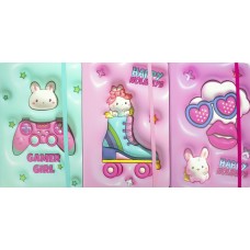 Блокнот А5 80арк. лін. "Happy girl" об'ємний,на гумці №JZ85010(16)