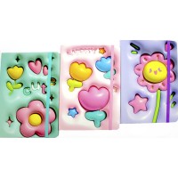 Блокнот А5 80арк. лін. "Flowers" об'ємний,на гумці №JZ85003(16)