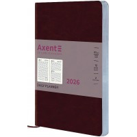 Щоден. А5 "Axent" дат2026 Partner City Soft,коричневий №8821-26-05-A(12)(24)