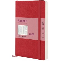 Щоден. А5 "Axent" дат2026 Partner Soft Skin,червоний №8810-26-06-A(12)