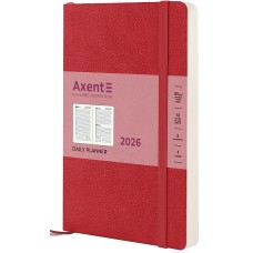 Щоден. А5 "Axent" дат2026 Partner Soft Skin,червоний №8810-26-06-A(12)
