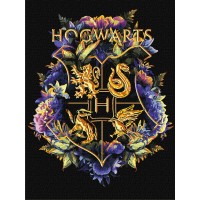 Картини по номерах акрил.WB"HarryPotter:ГербГоґвортсу з фарбами металік"30х40см№KHО5209