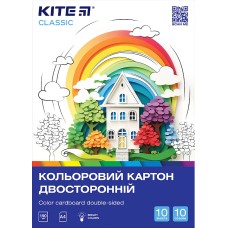 Картон кольор. А4 одностор.10арк./ 10кольор. №K26-255/Kite/(20)