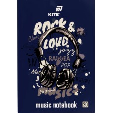 Нотний зошит А4 20арк. Rock&Loud №K26-404/Kite/(10)