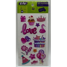Наліпка 3D "Happy Birthday Love" 18см, KIDS Line №ZB.63350/Zibi/(20)