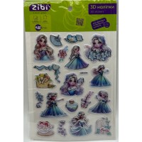 Наліпка 3D "Романтичні принцеси" 19см, KIDS Line №ZB.63399/Zibi/(20)