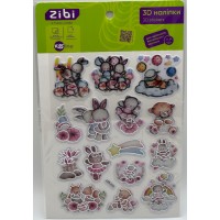 Наліпка 3D "Закохані звірята" 19см, KIDS Line №ZB.63401/Zibi/(20)